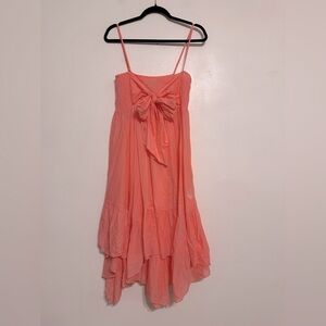 J. Crew Cotton Voile Bow Front Beach Dress in Crisp Pink NWT Small